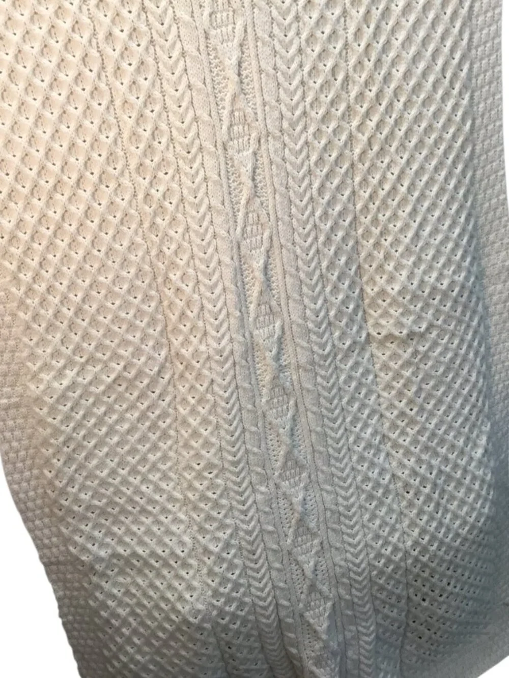 Kilronan Merino Wool Throw NIP Cable Knit Aran Ireland Natural 42 x 72